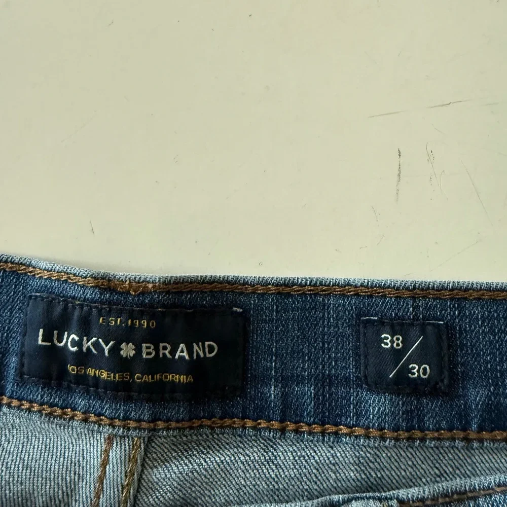 Lucky Brand 121 Slim Jeans Mens 38x30 Medium Wash Blue Denim Straight Leg Pants